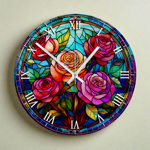 Roses Suncatcher Effect Clock